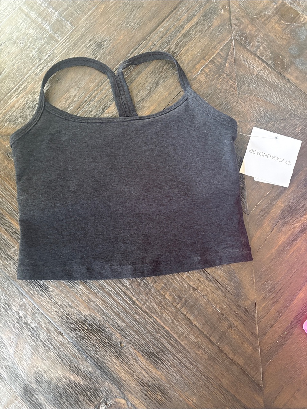 NWT Beyond Yoga Spacedye Slim Racerback Cropped Tank in Darkest Night sz Small